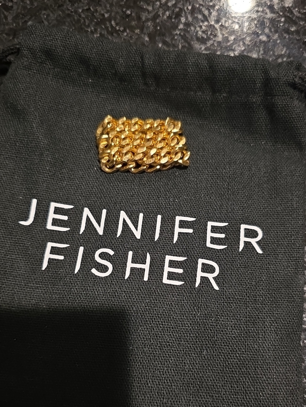 Jennifer Fisher Sz 8 Gold Plated Flexible Link Band Ring
